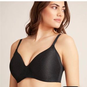 Knix wing woman bra black lace 6+